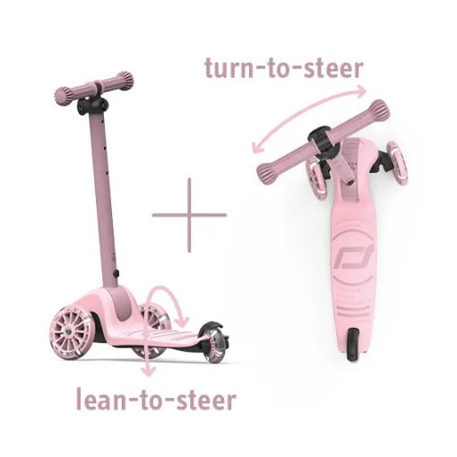 Scoot & Ride Highwaykick 3S Rose gyerek roller | Háromkerekű LED roller 3 éves kortól