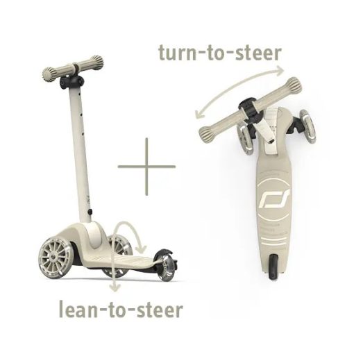 Scoot & Ride Highwaykick 3S Ash gyerek roller | Háromkerekű LED roller 3 éves kortól