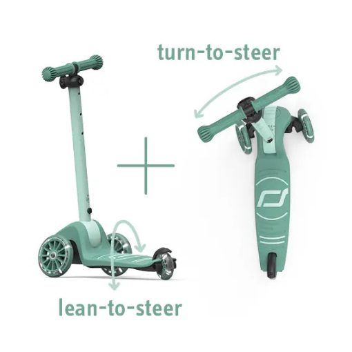 Scoot & Ride Highwaykick 3S Forest gyerek roller | Háromkerekű LED roller 3 éves kortól