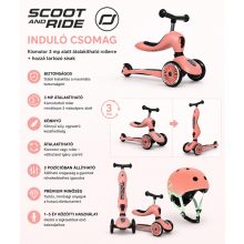Scoot and Ride Highwaykick 1 2az1ben kismotor és sisak, induló csomag Peach
